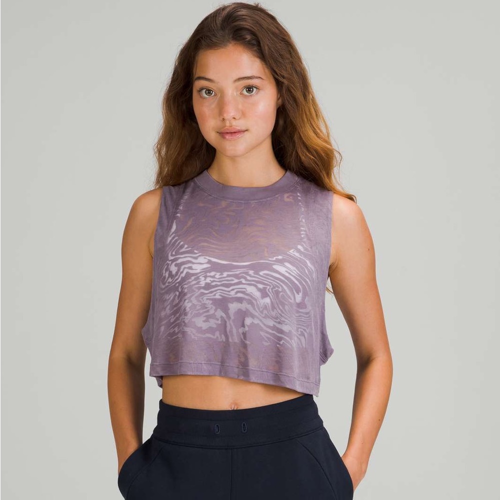 NEW lululemon all yours cropped purple tank